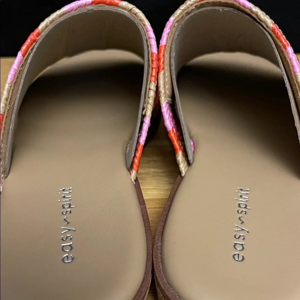 Easy Spirit Pink and Tan Woven Sandals